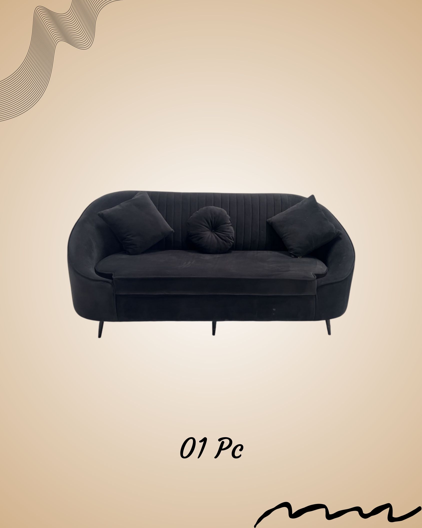 Phagun Decor Co - Black Couple Sofa